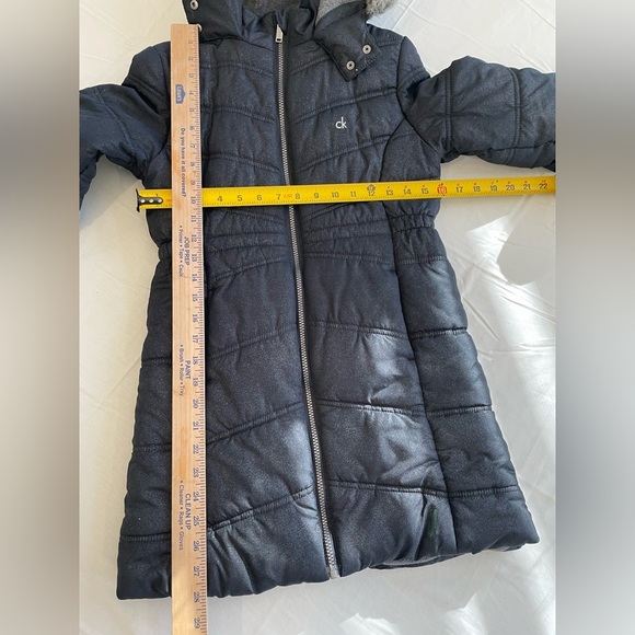 🍄Calvin Klein Everest puffer Jacket faux fur , M 8/10 - Picture 5 of 6